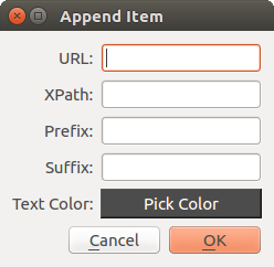 Blank Edit dialog