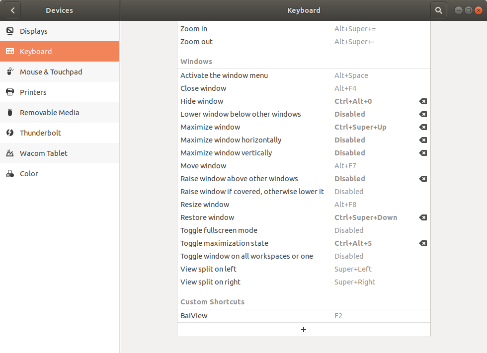 Keyboard Shortcut Dialog