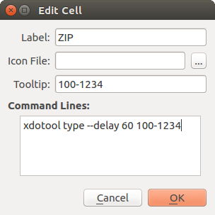 Edit Cell dialog