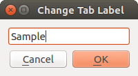 Edit Tab Label window